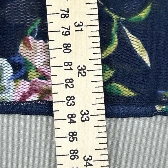 Torrid Dress Women's 1 1X Blue Knee Length One Shoulder Floral Beach Cottagecore - Picture 9 of 13